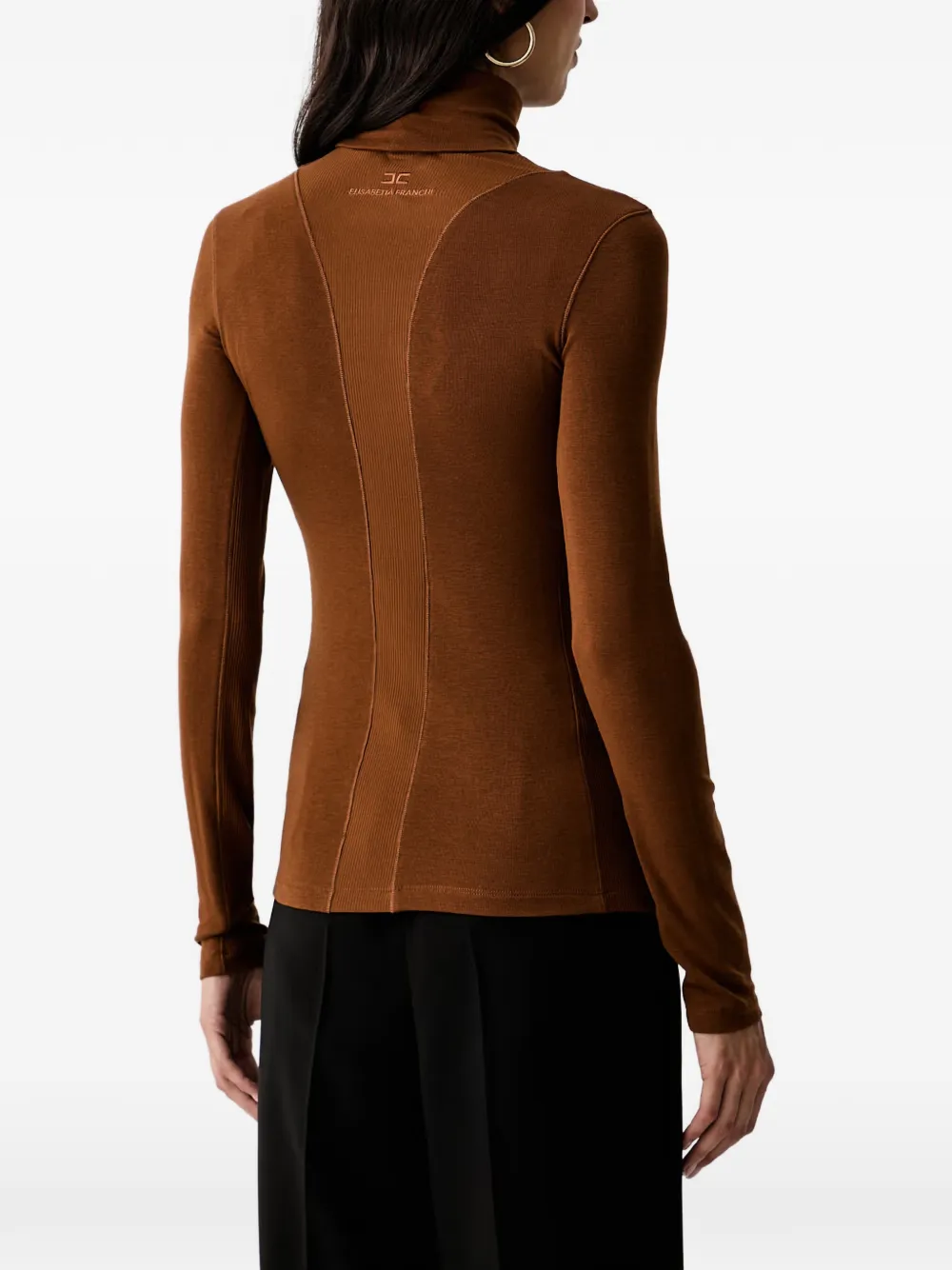 Elisabetta Franchi panelled long-sleeve top Bruin