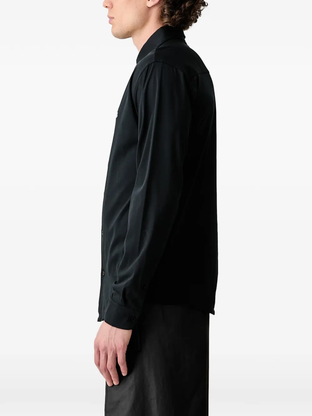 Filling Pieces Overhemd met geborduurd logo Zwart