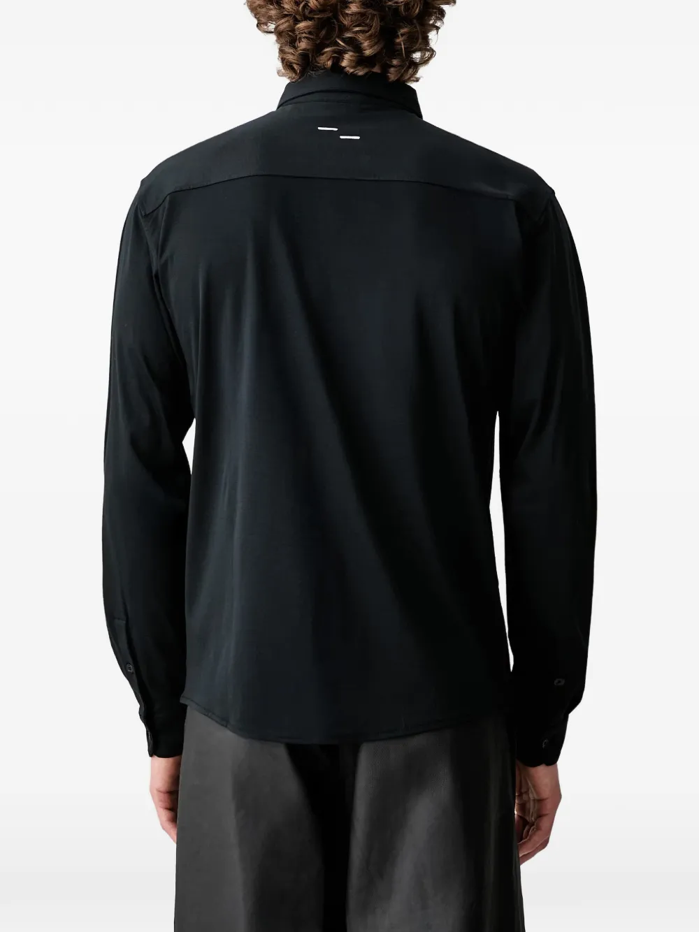 Filling Pieces Overhemd met geborduurd logo Zwart