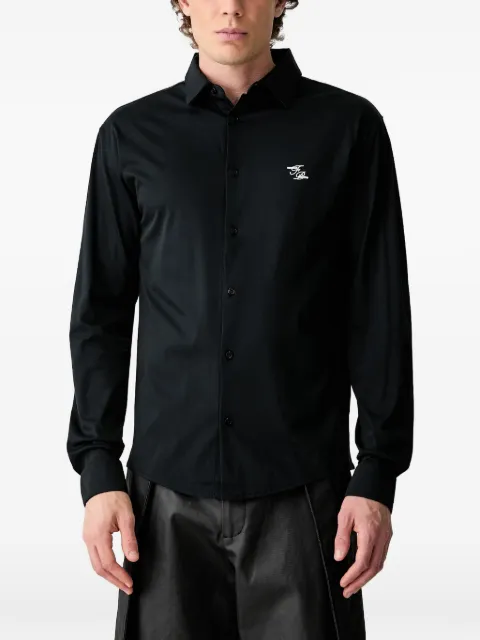 Filling Pieces logo-embroidered shirt