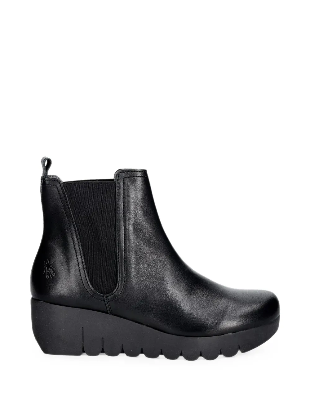 Fly London wedge-sole elasticated Chelsea boots Zwart