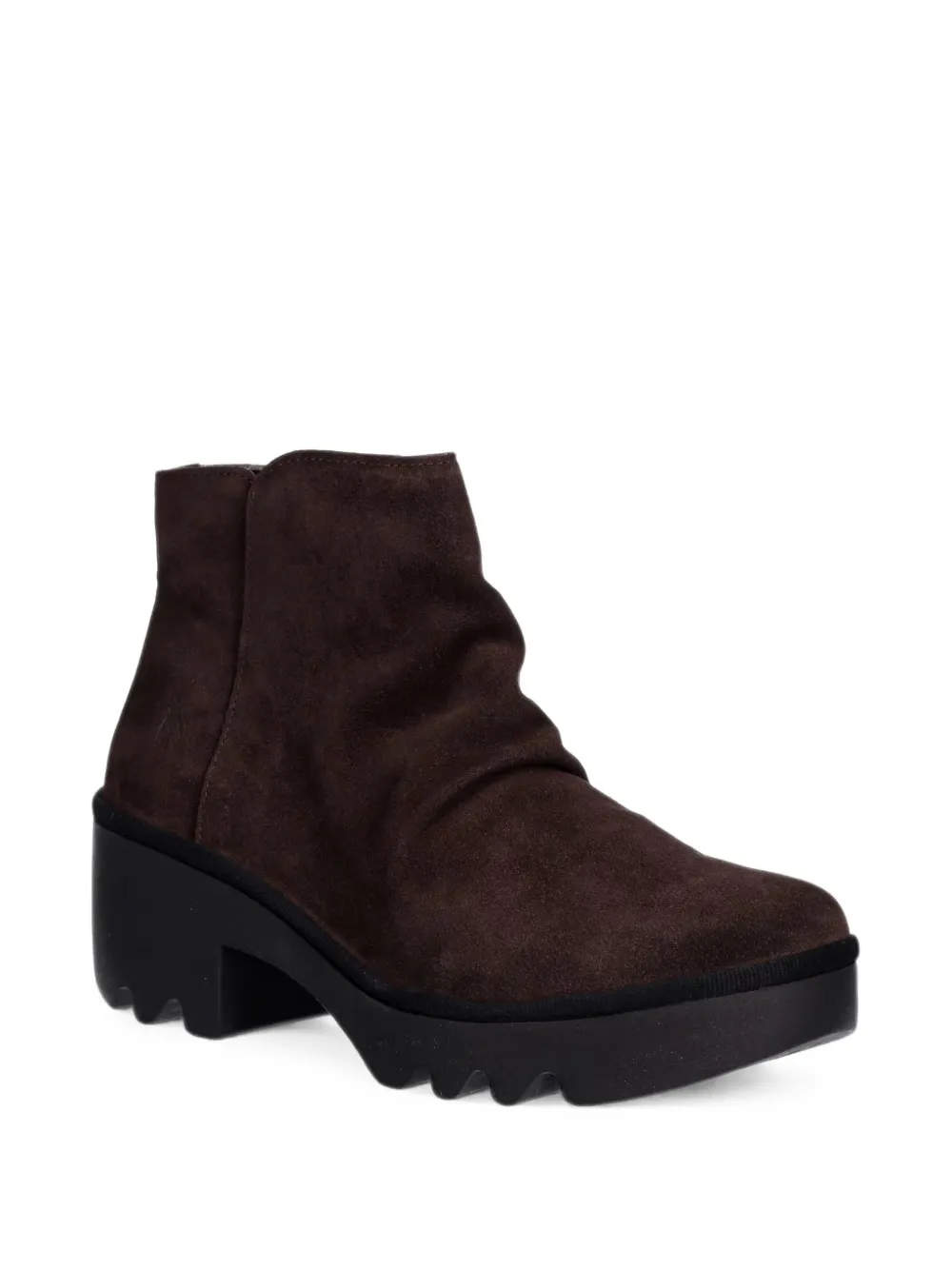 Fly London ruched suede ankle boots Bruin