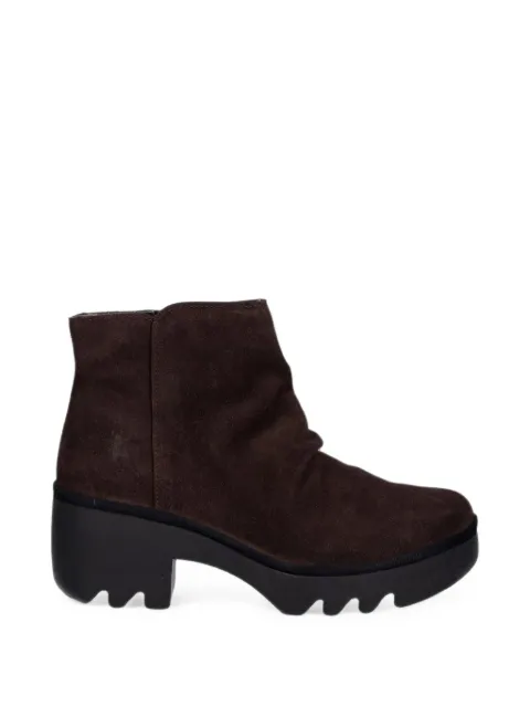 Fly London botines de ante fruncidos
