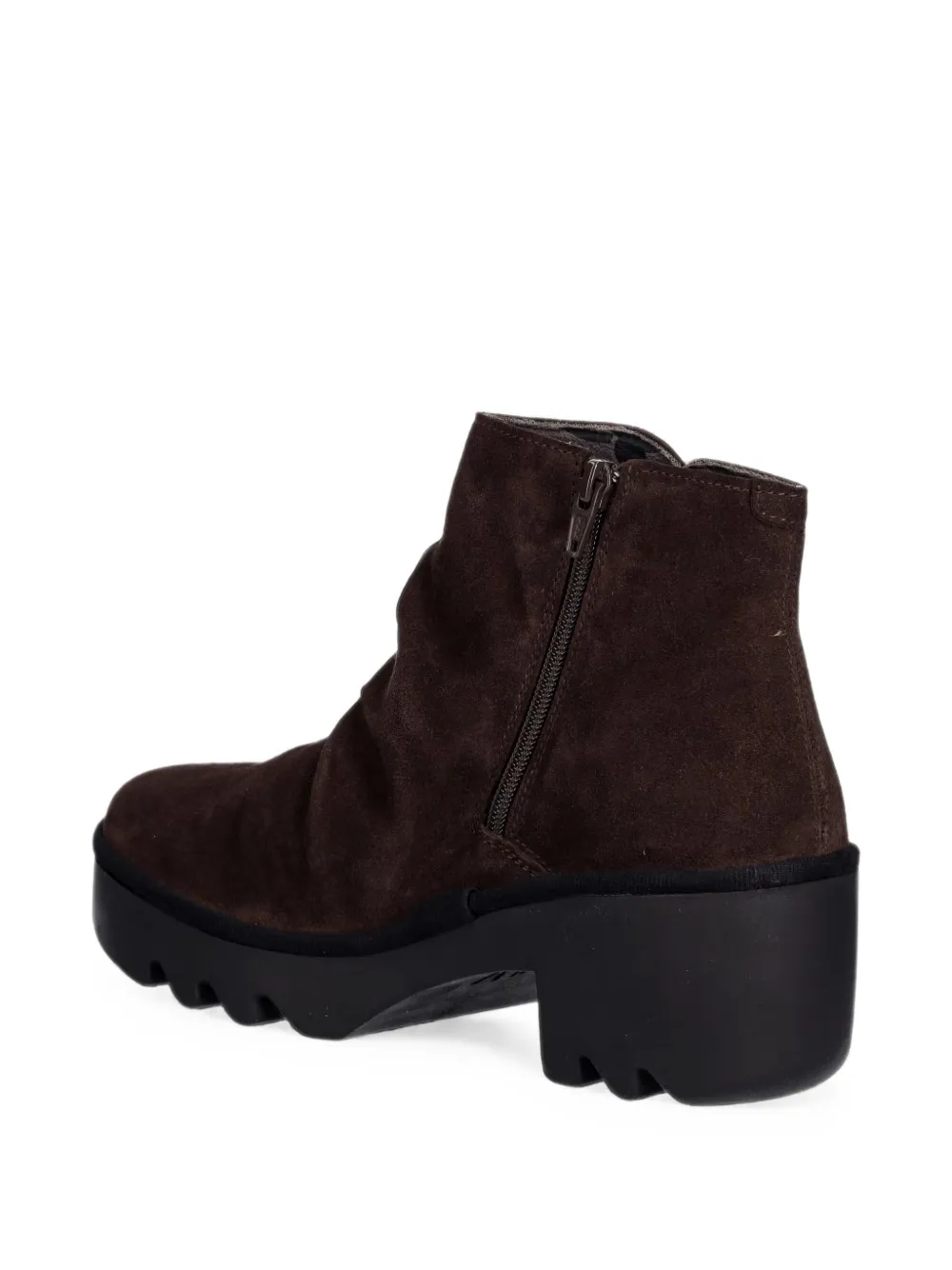 Fly London ruched suede ankle boots Bruin