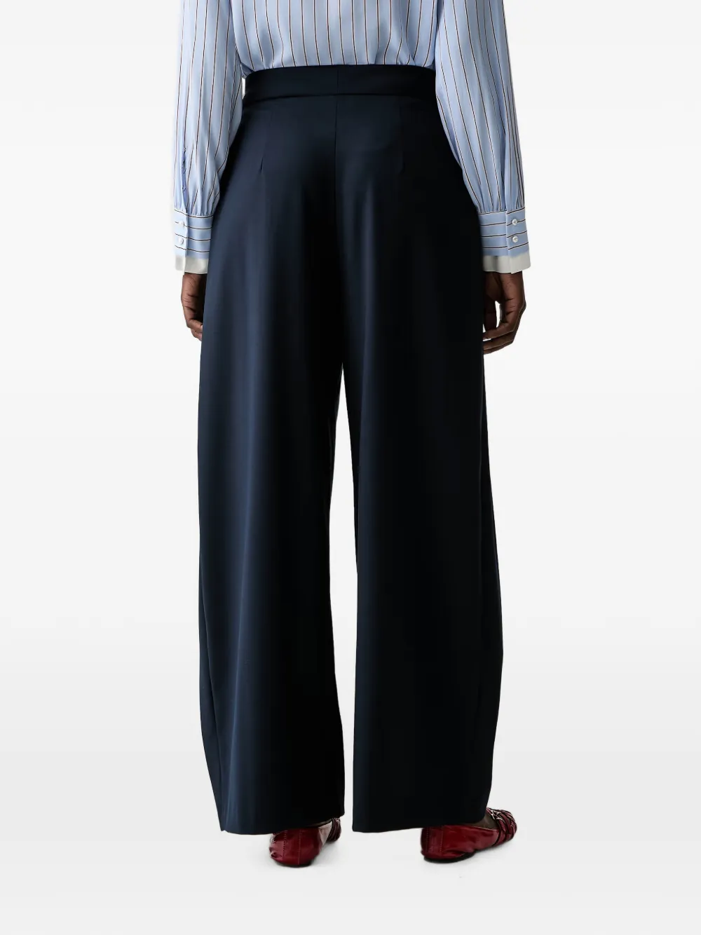 ERMANNO FIRENZE pleated wide-leg trousers Blauw