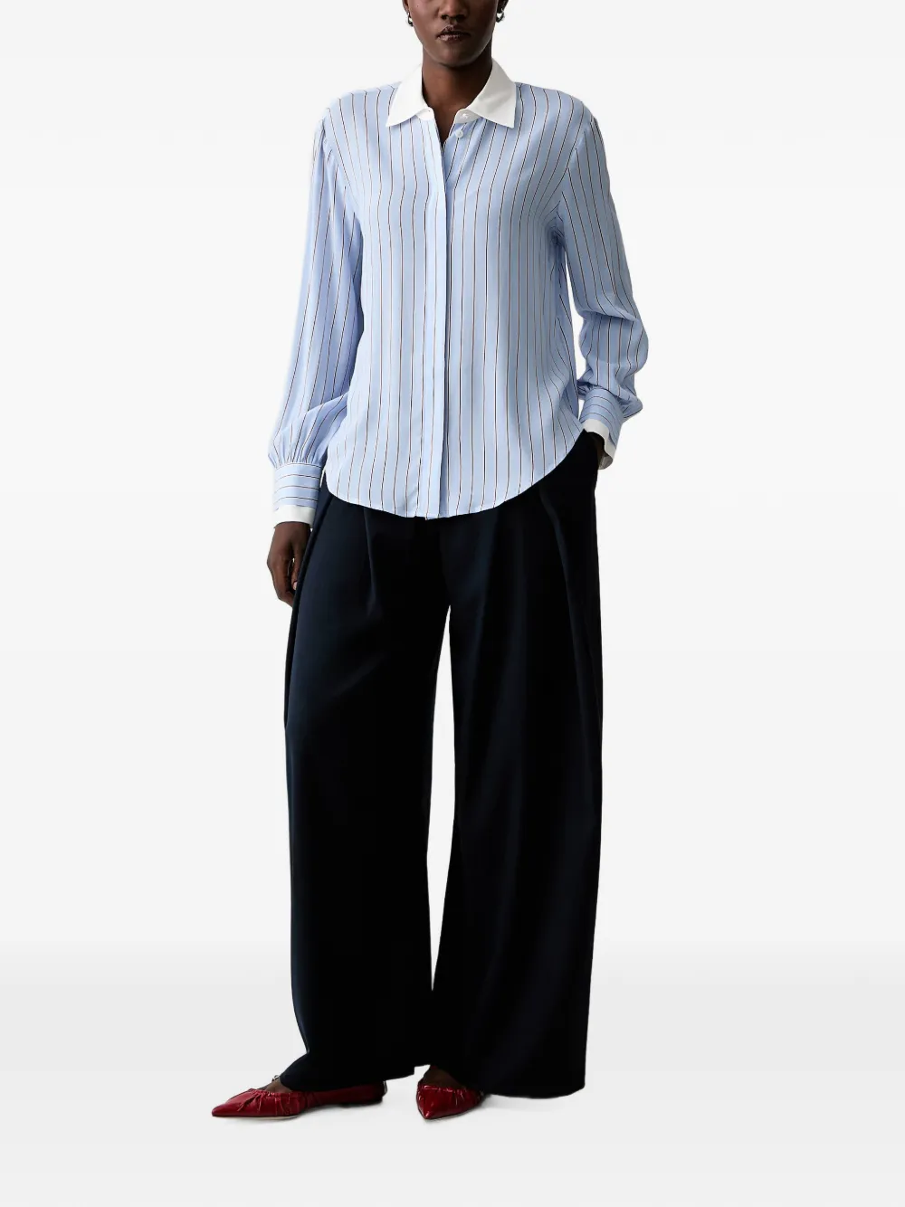 ERMANNO FIRENZE pleated wide-leg trousers Blauw