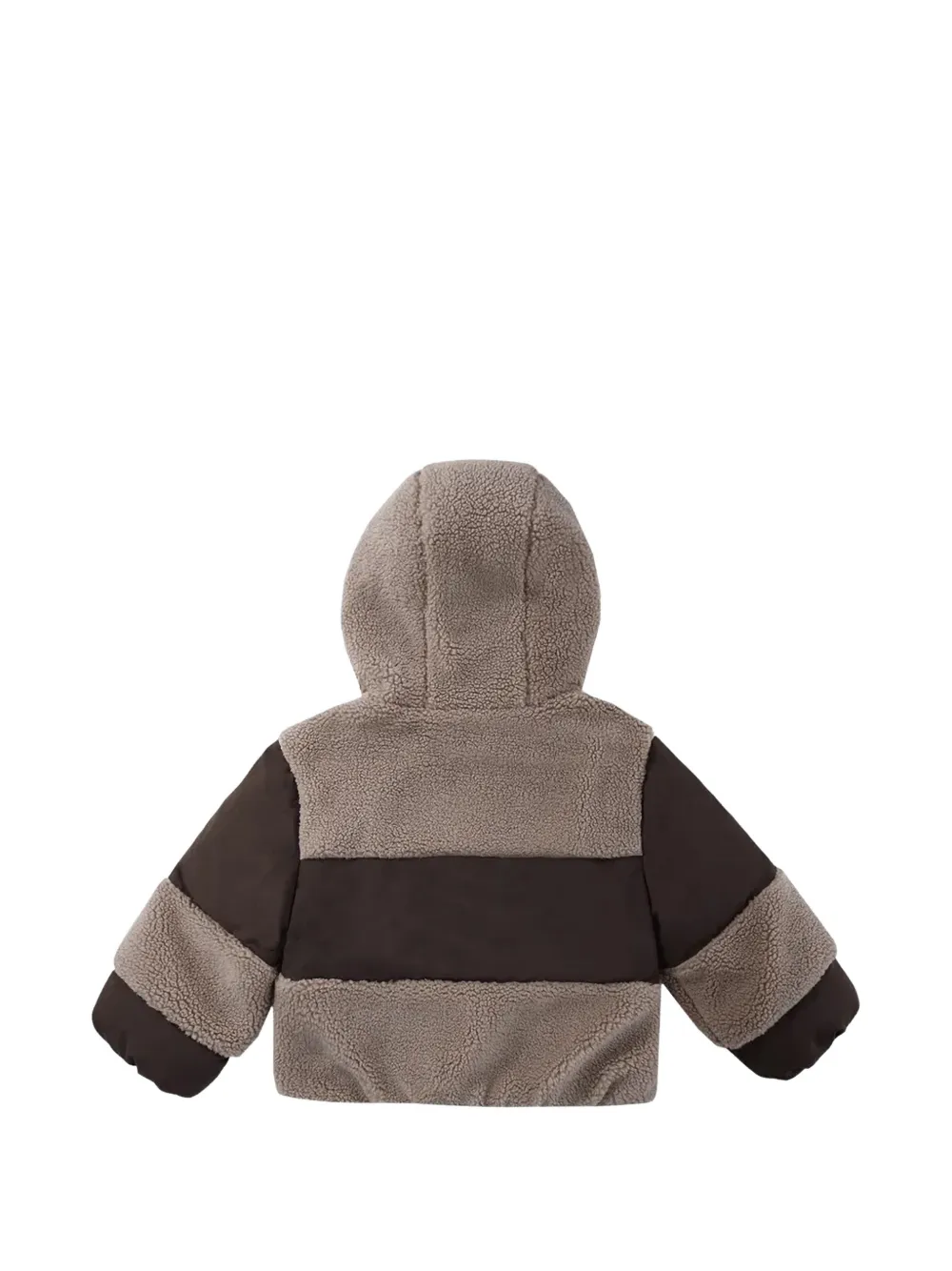 Donsje Damian v jack met fleecevlakken en capuchon Beige