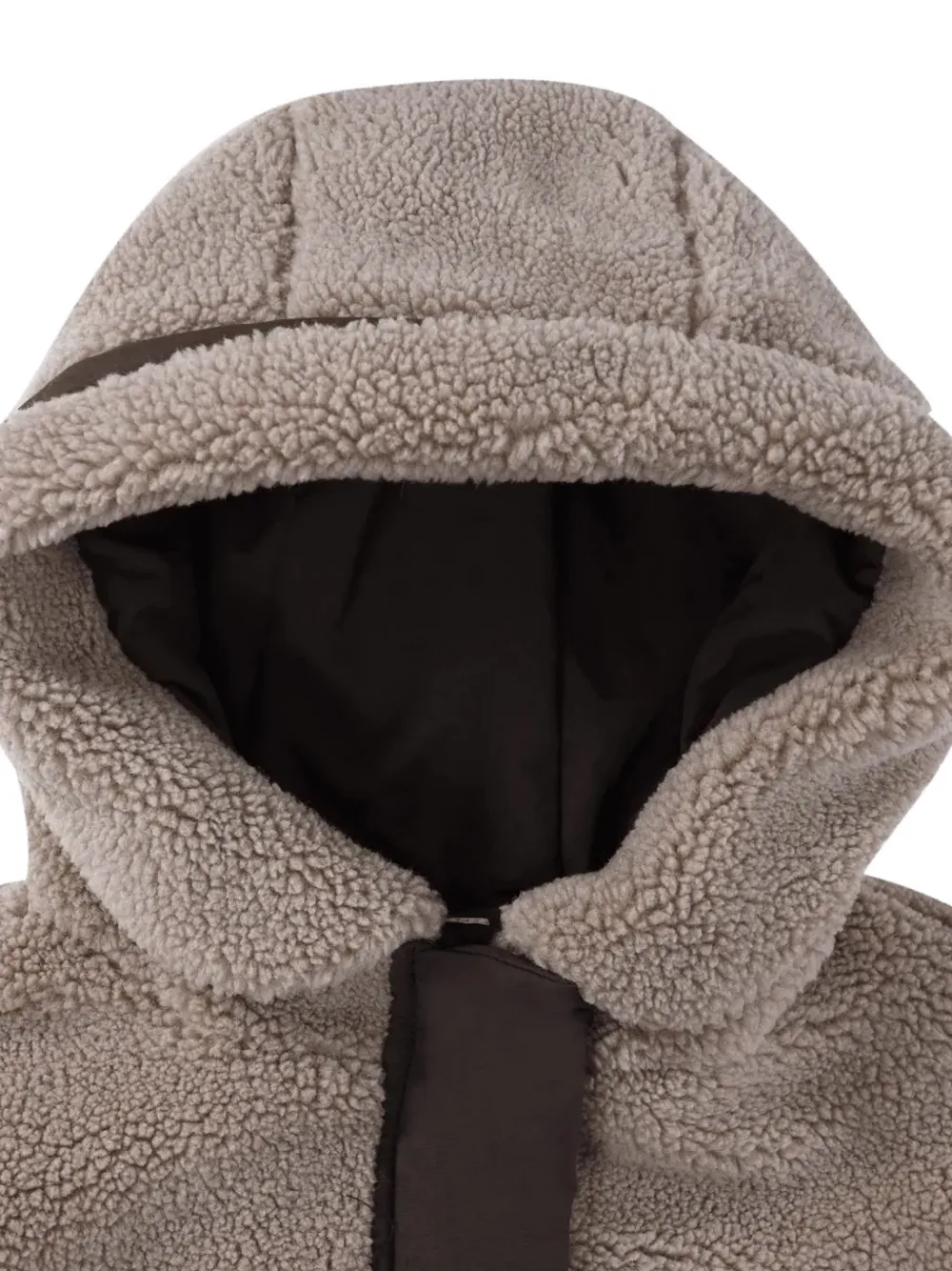 Donsje Damian v jack met fleecevlakken en capuchon Beige
