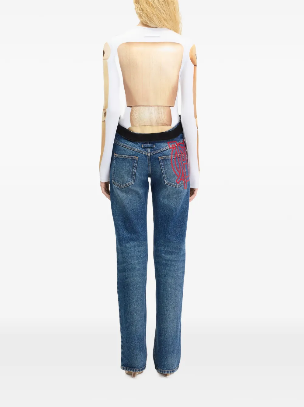 Jean Paul Gaultier Le top T-shirt met houten body Wit