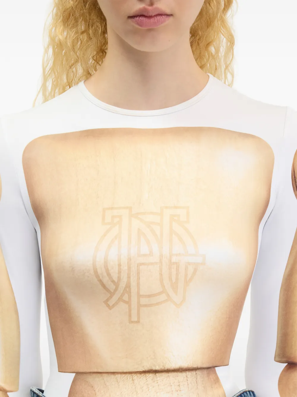 Jean Paul Gaultier Le top T-shirt met houten body Wit