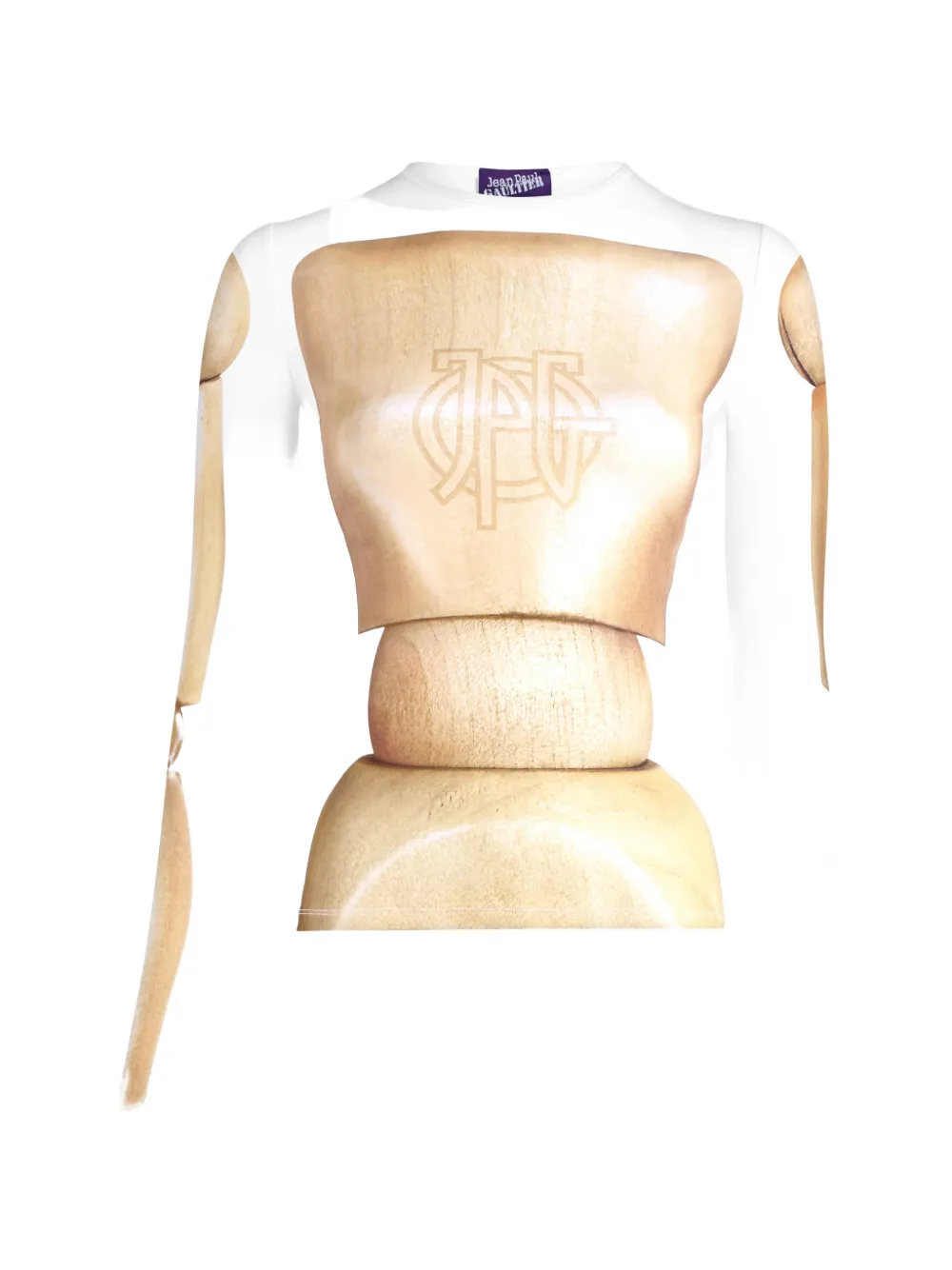Jean Paul Gaultier Le top T-shirt met houten body Wit