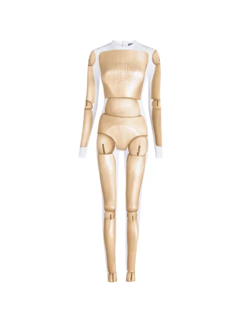 Jean Paul Gaultier wooden-body-print jumpsuit