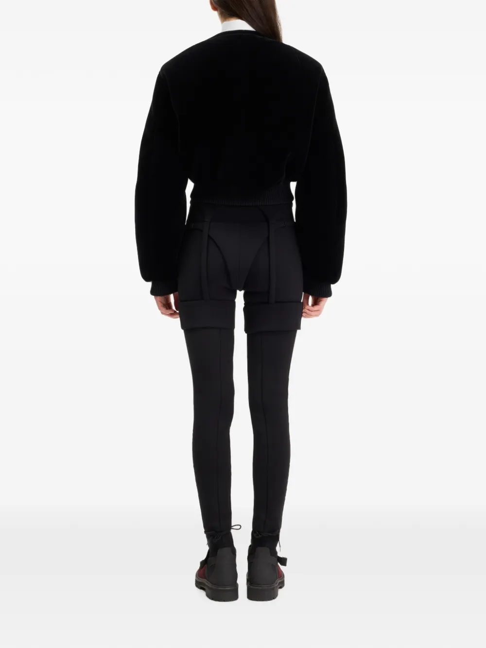 Jean Paul Gaultier Boxy cropped bomberjack Zwart