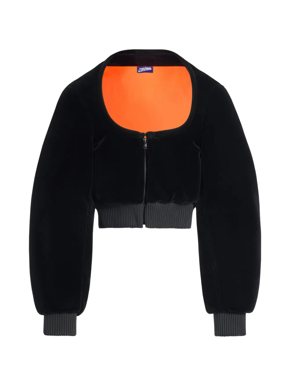 Jean Paul Gaultier Boxy cropped bomberjack Zwart