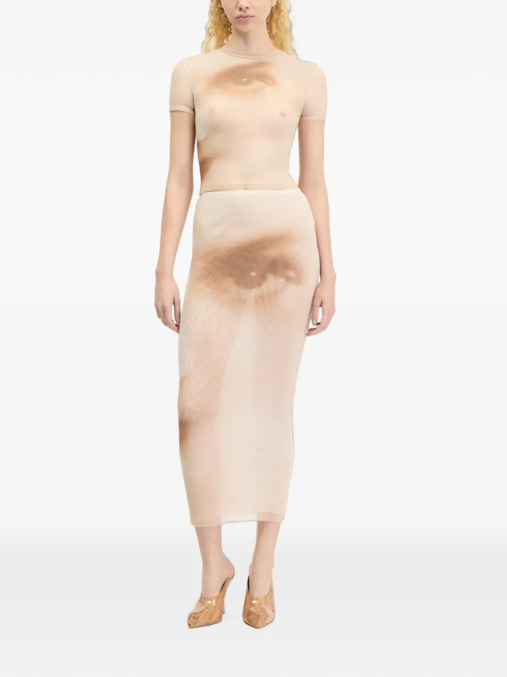 Jean Paul Gaultier graphic-print T-shirt Beige