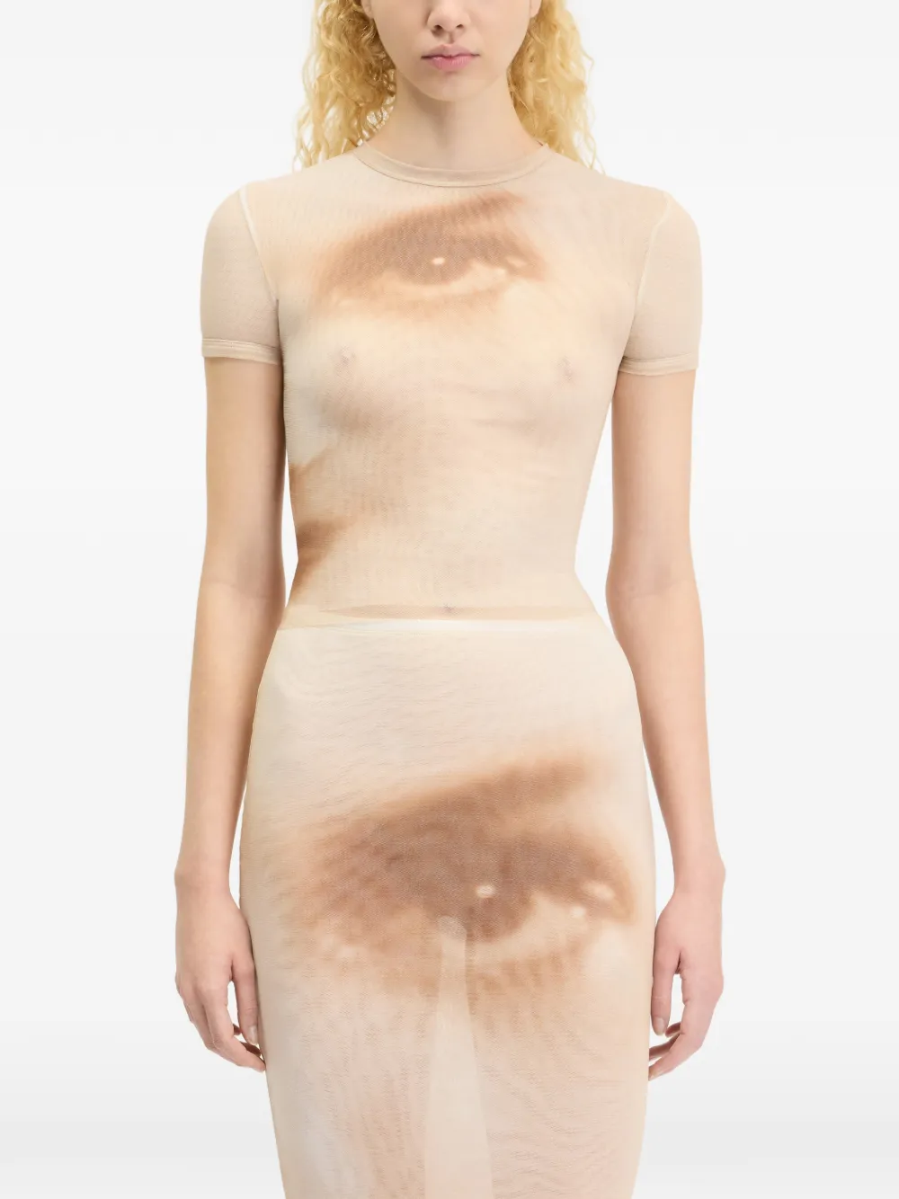 Jean Paul Gaultier graphic-print T-shirt Beige