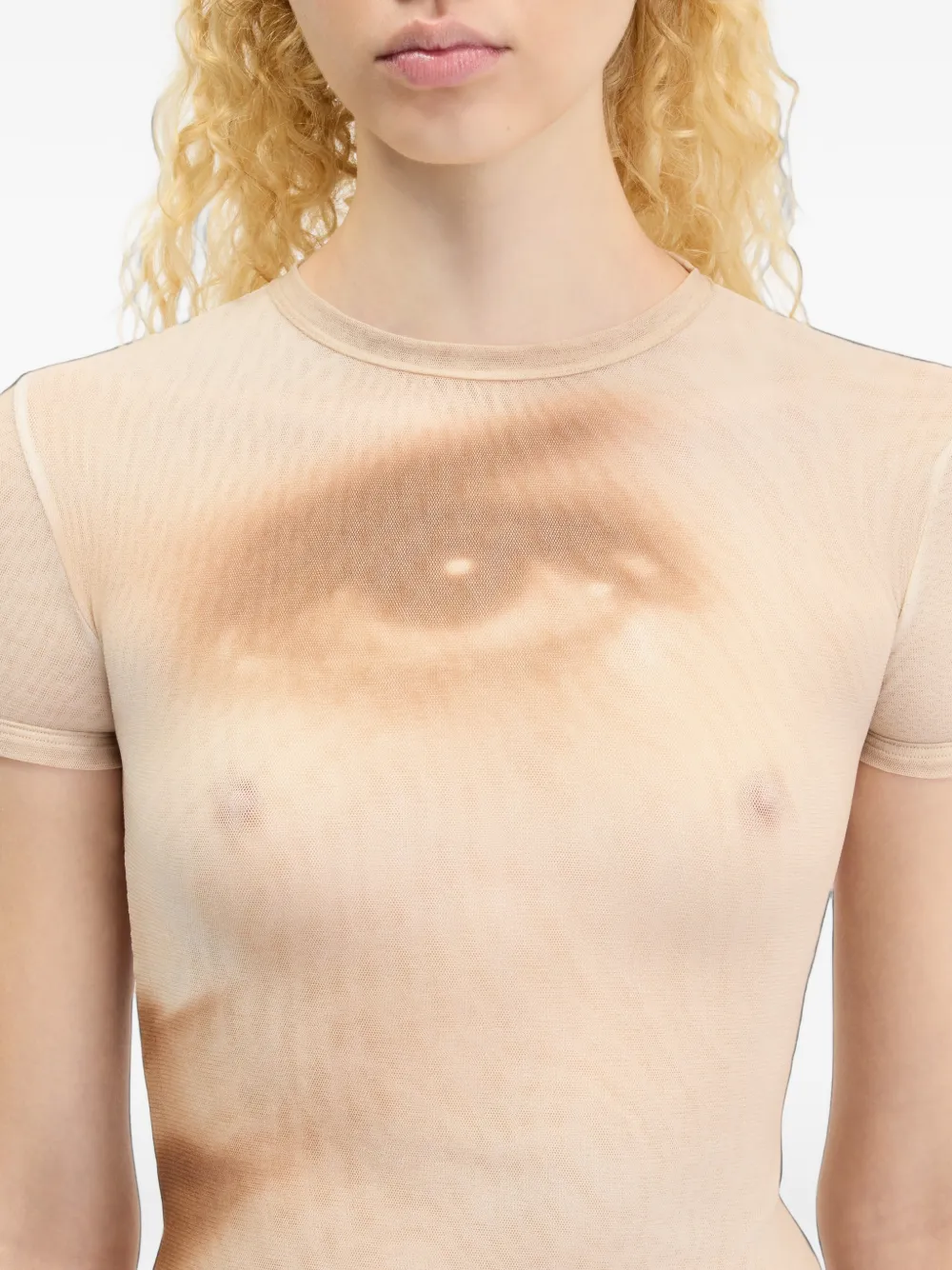 Jean Paul Gaultier graphic-print T-shirt Beige