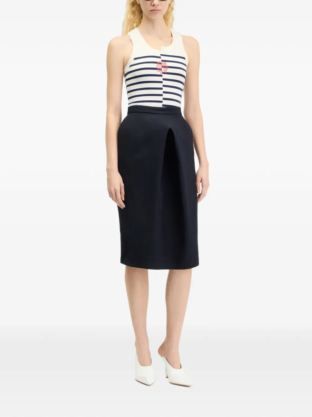 Jean Paul Gaultier Asymmetrische tanktop Wit