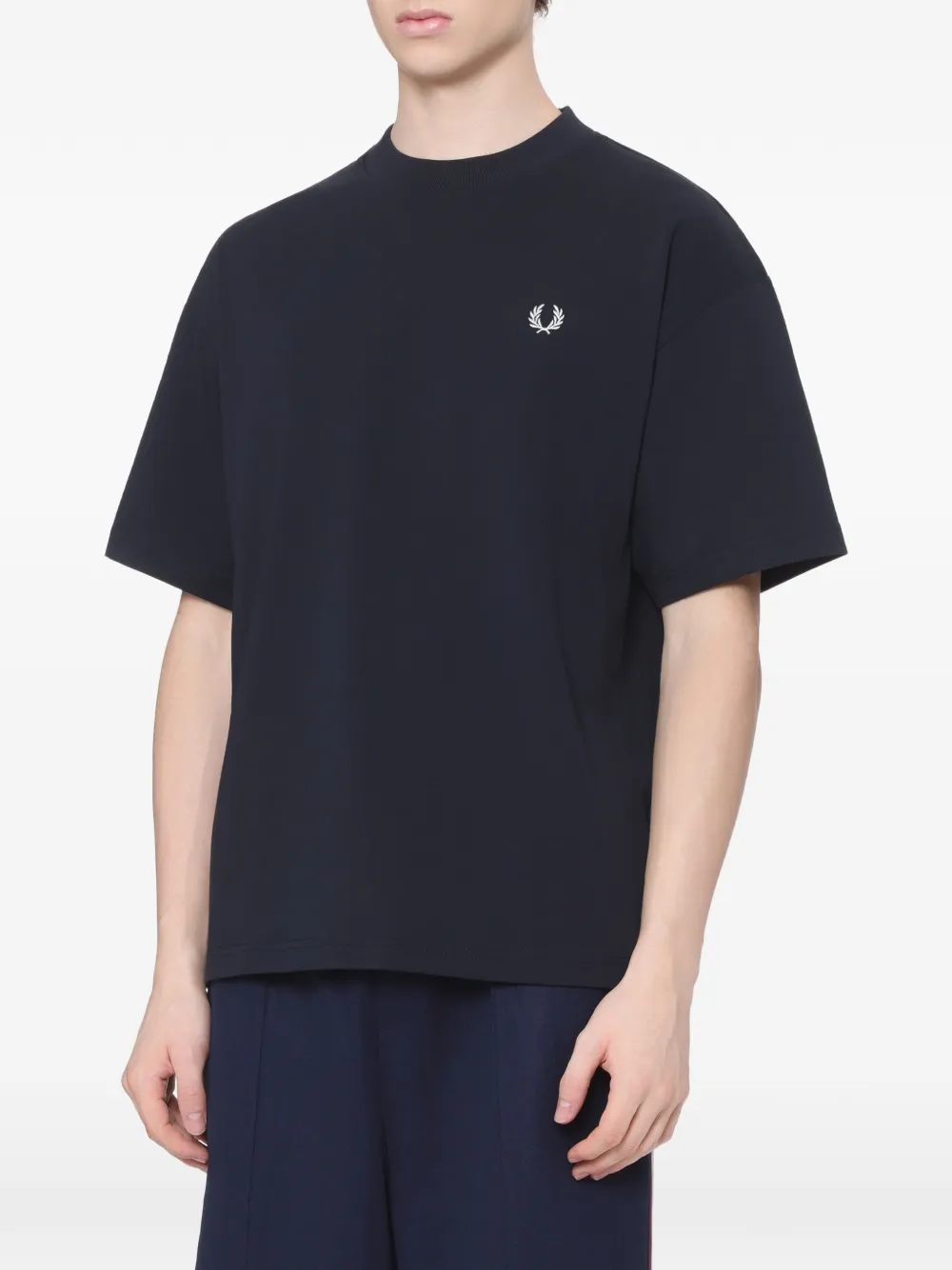 Fred Perry logo-print T-shirt Blauw