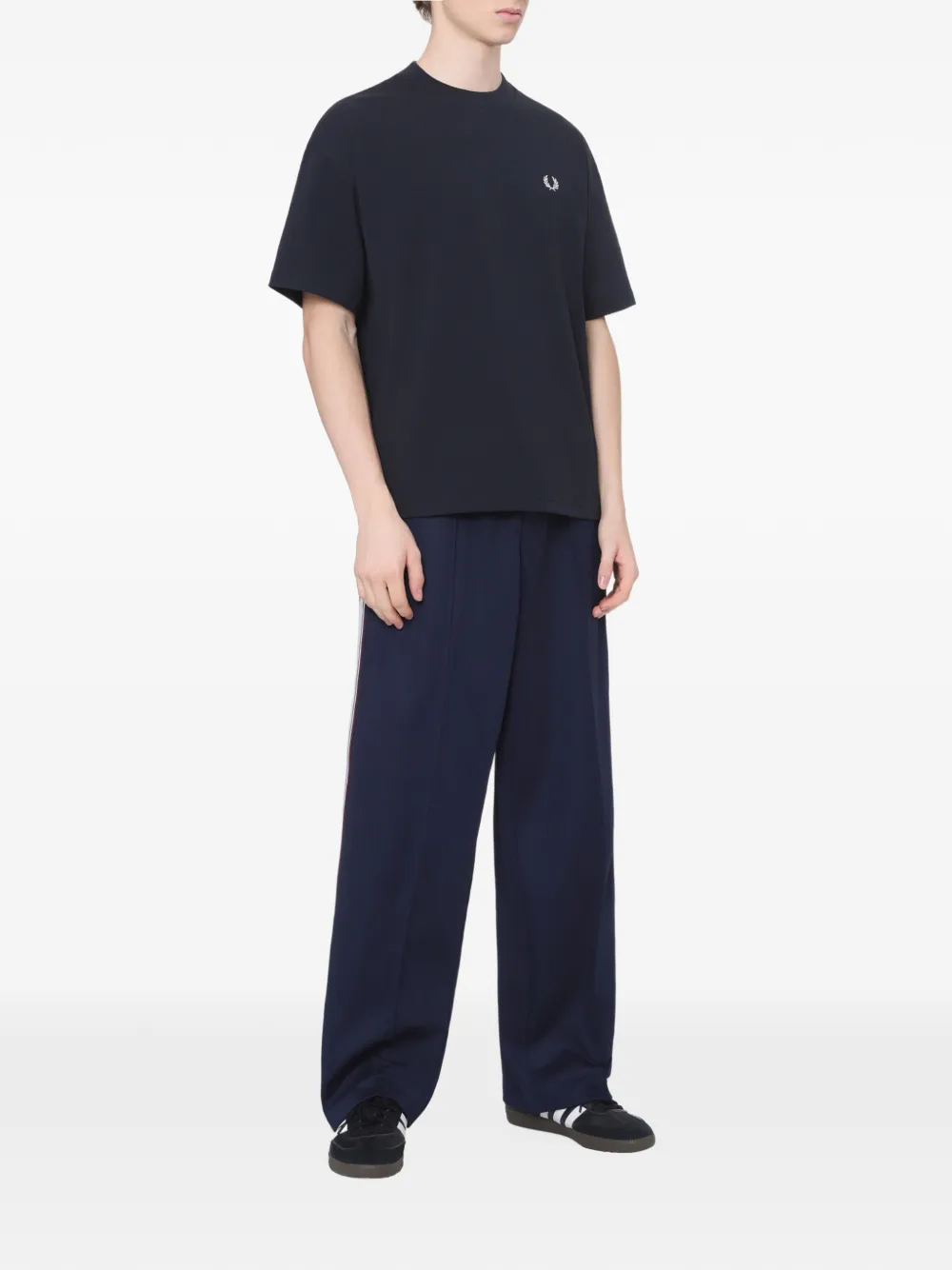 Fred Perry logo-print T-shirt Blauw