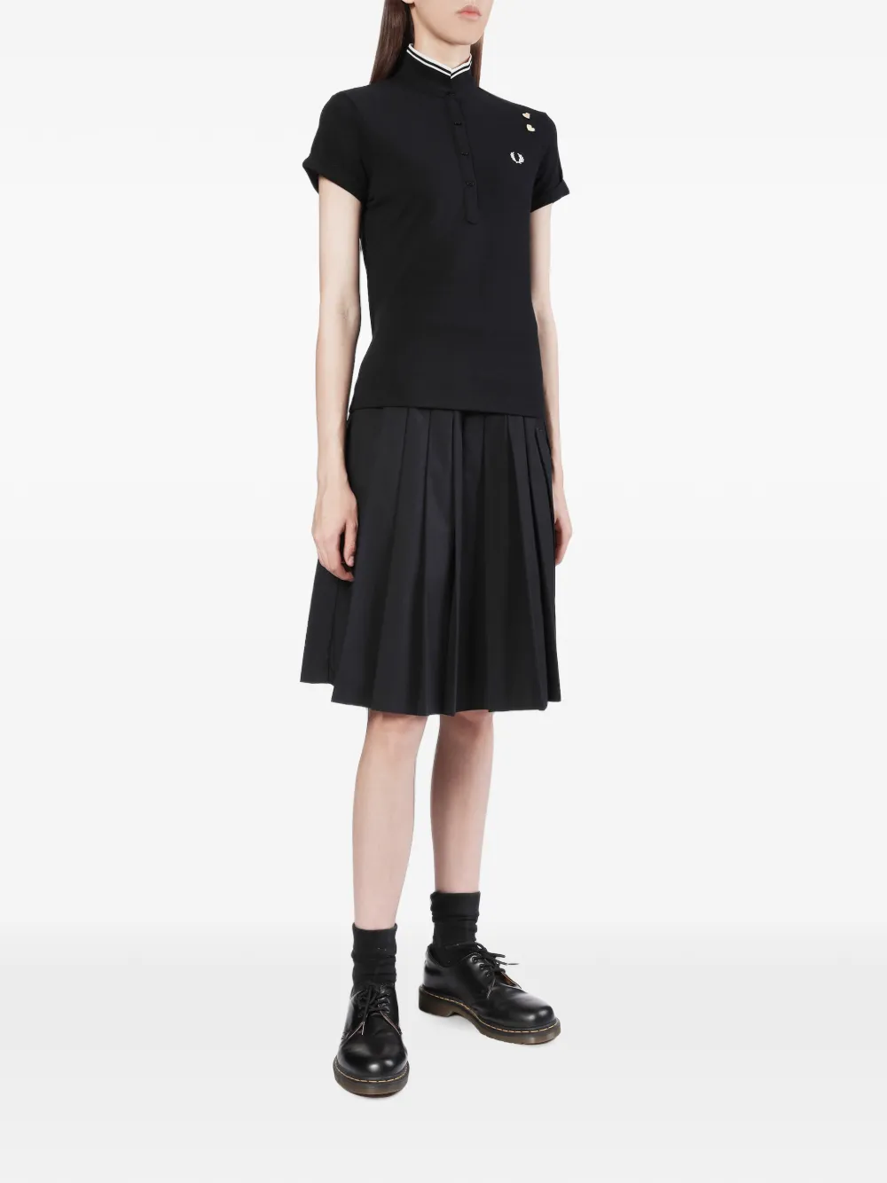 Fred Perry Poloshirt met hartpatroon en puntige neus Zwart