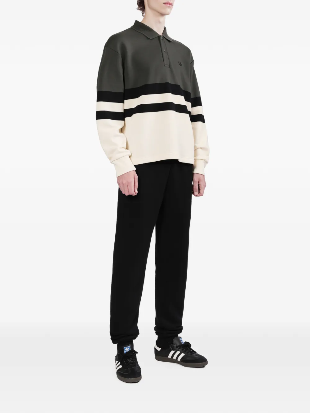 Fred Perry Gestreepte sweater Groen