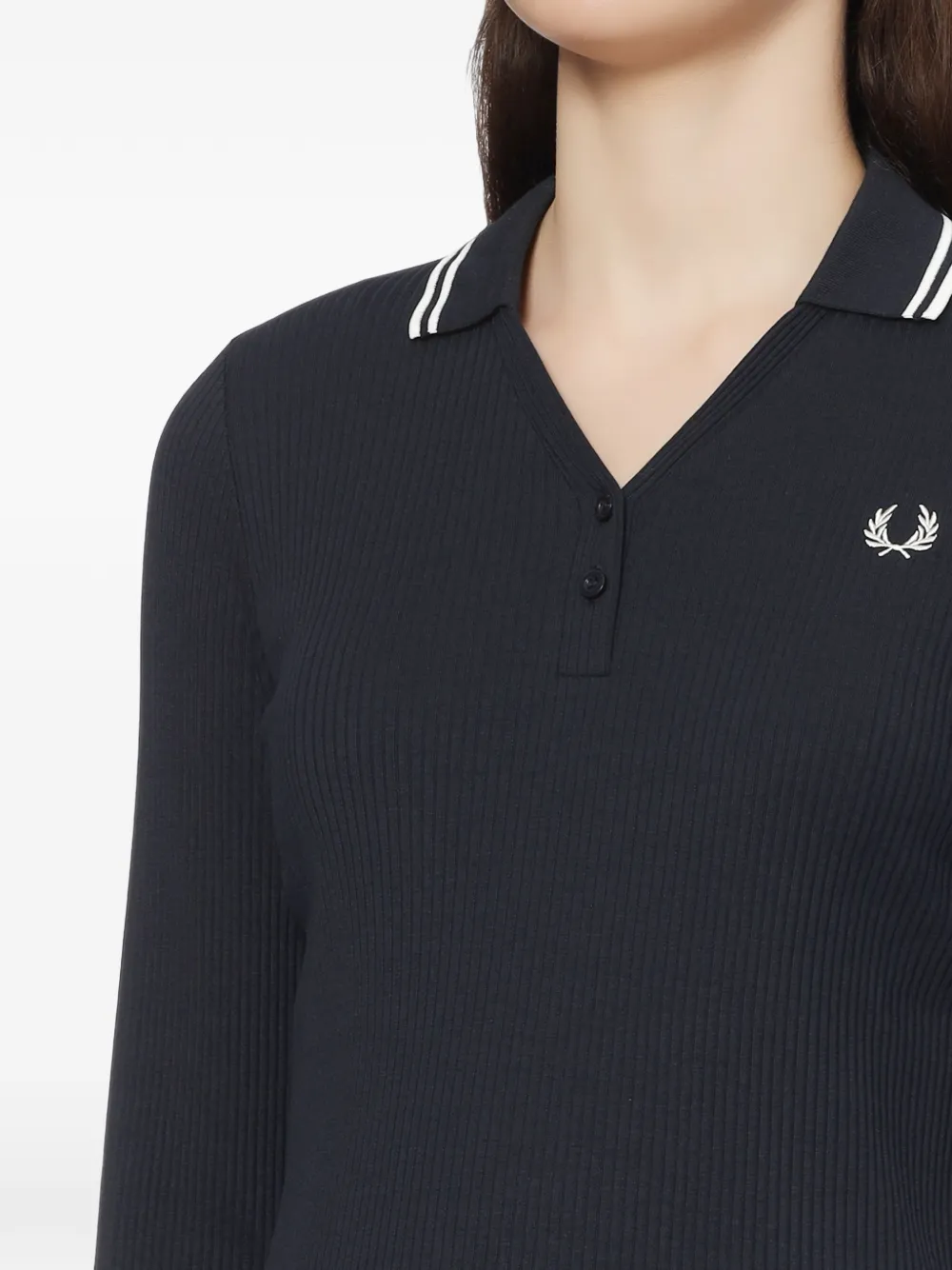 Fred Perry Ribgebreide trui Blauw