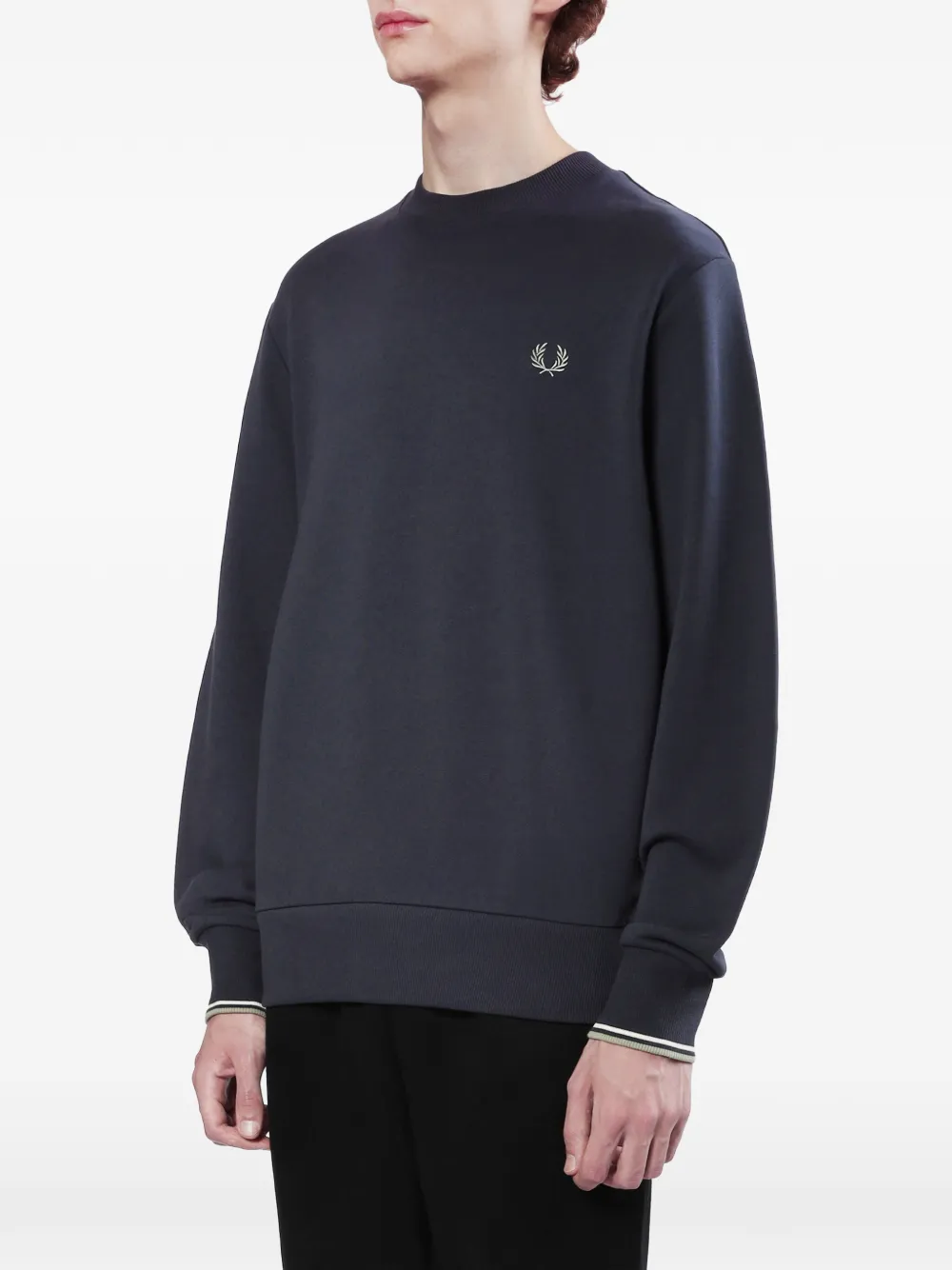 Fred Perry Trui met geborduurd logo Blauw