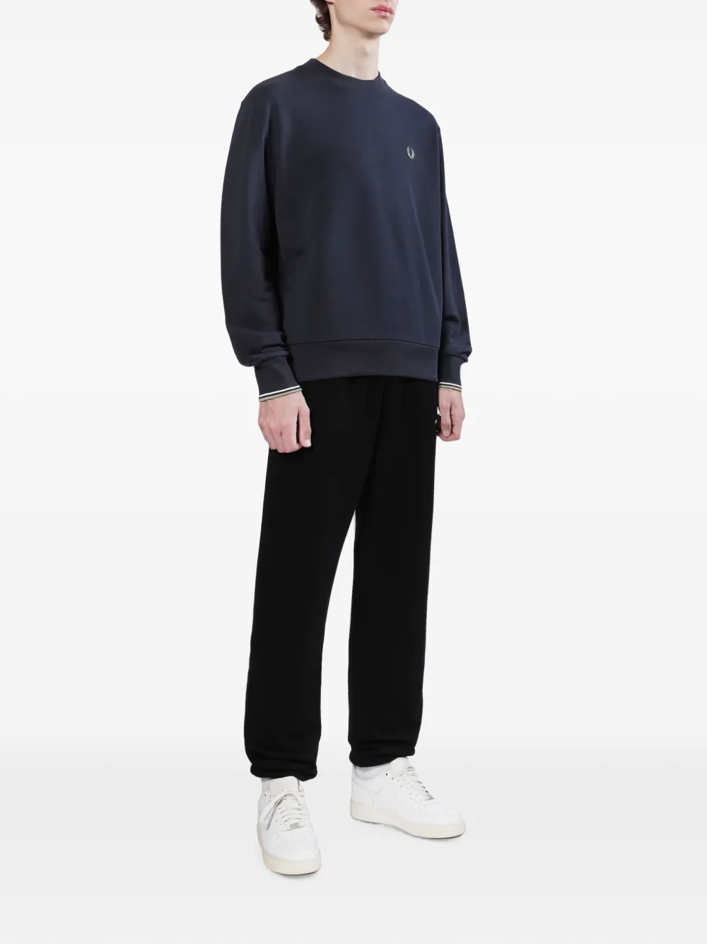 Fred Perry Trui met geborduurd logo Blauw