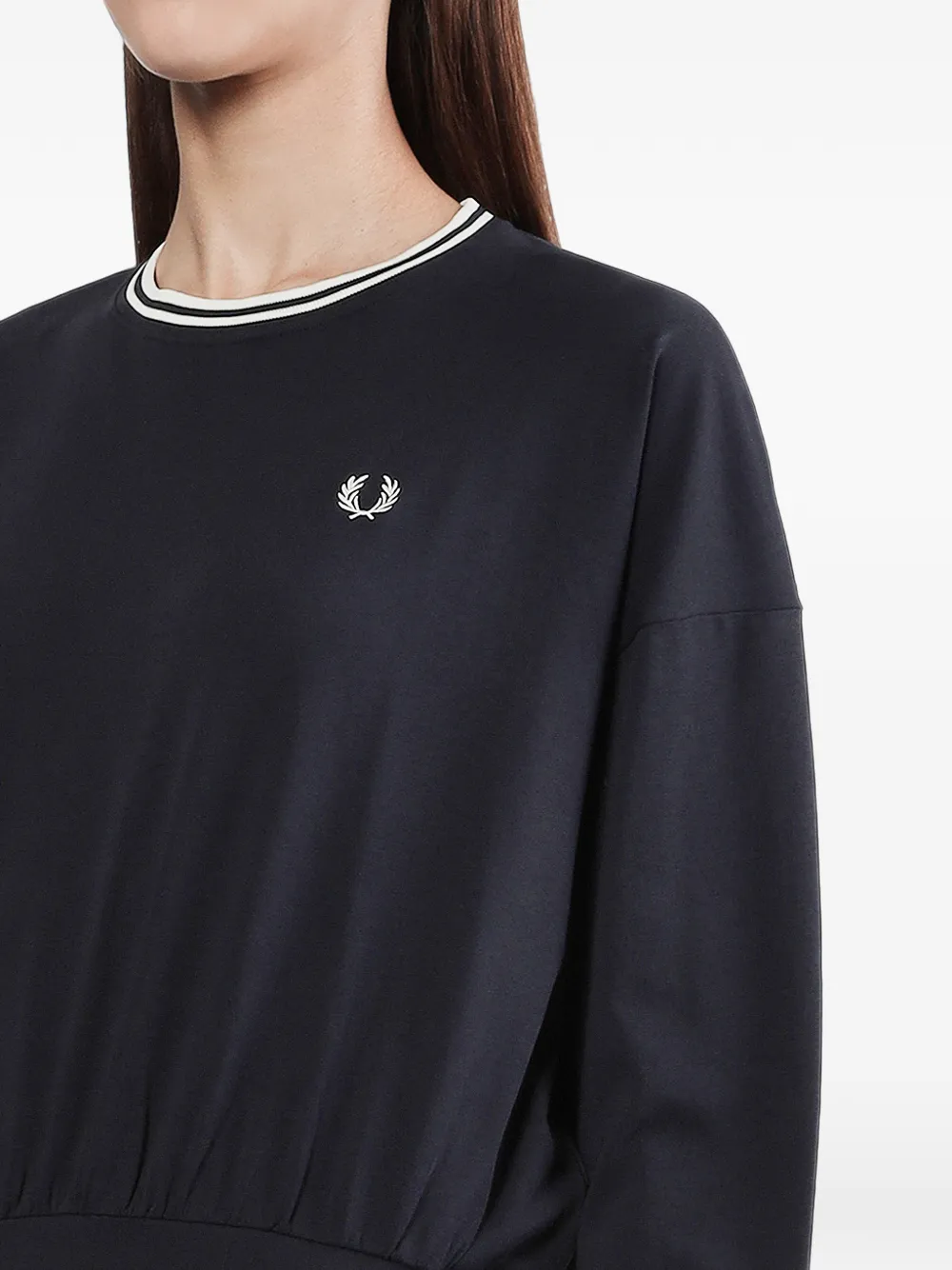 Fred Perry Laurel Wreath gesmockt T-shirt Blauw