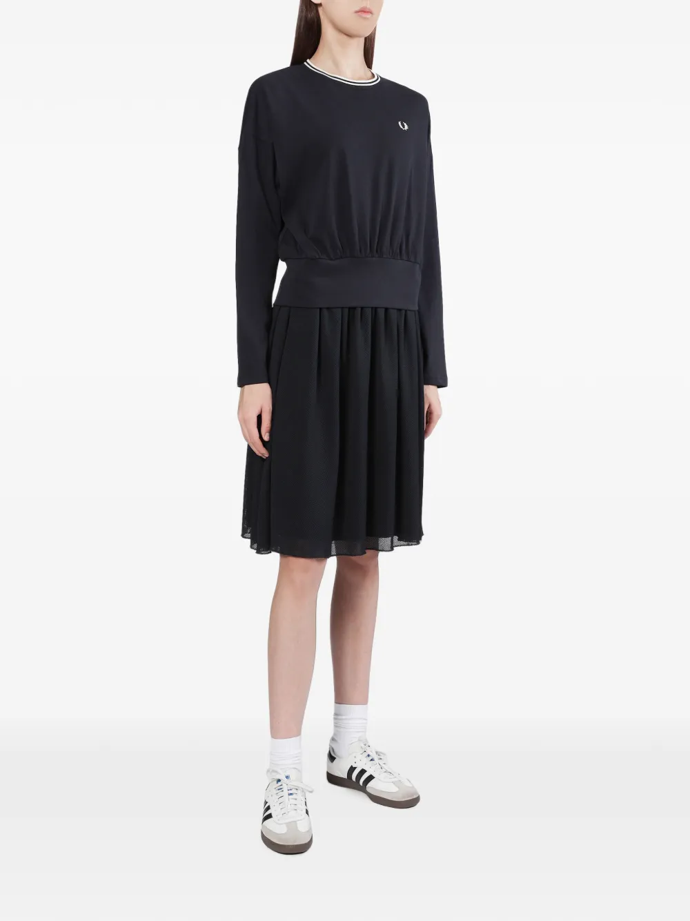 Fred Perry Laurel Wreath gesmockt T-shirt Blauw