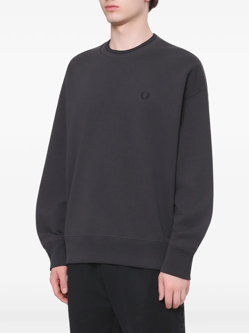 Fred Perry logo-embroidered sweatshirt Grijs