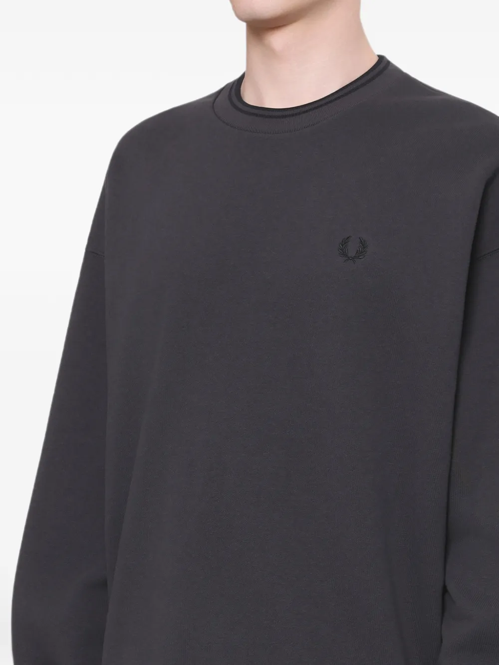 Fred Perry logo-embroidered sweatshirt Grijs