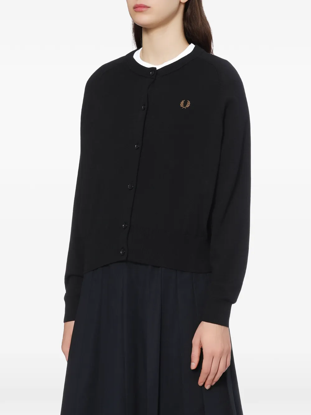 Fred Perry Vest met geborduurd logo Zwart