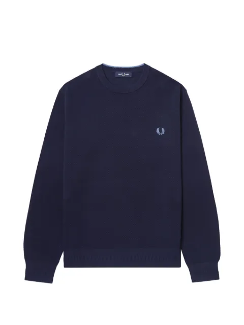 Fred Perry Piqué logo-embroidered waffle-knit sweater
