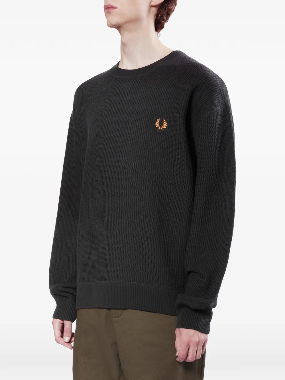 Fred Perry Trui met wafelpatroon Grijs