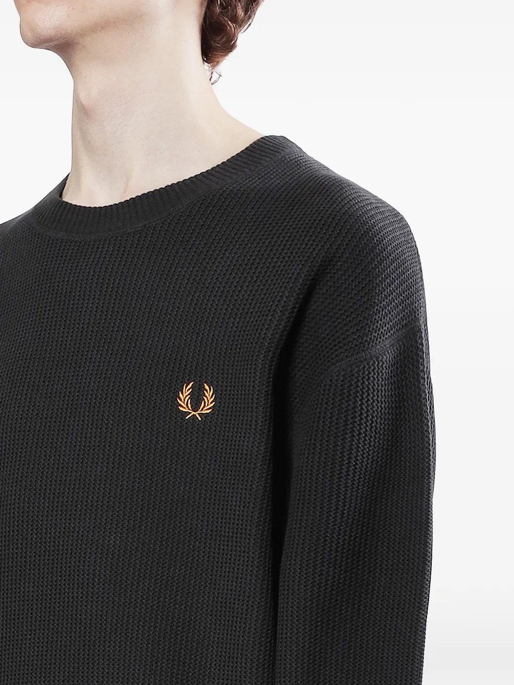 Fred Perry Trui met wafelpatroon Grijs