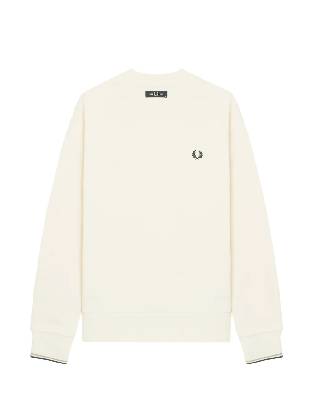 Fred Perry logo-embroidered crew-neck sweatshirt Wit