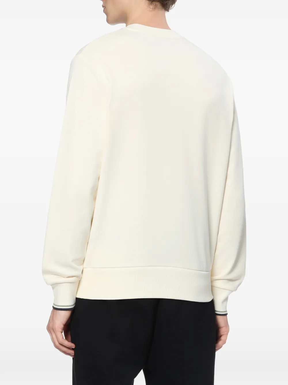Fred Perry logo-embroidered crew-neck sweatshirt Wit
