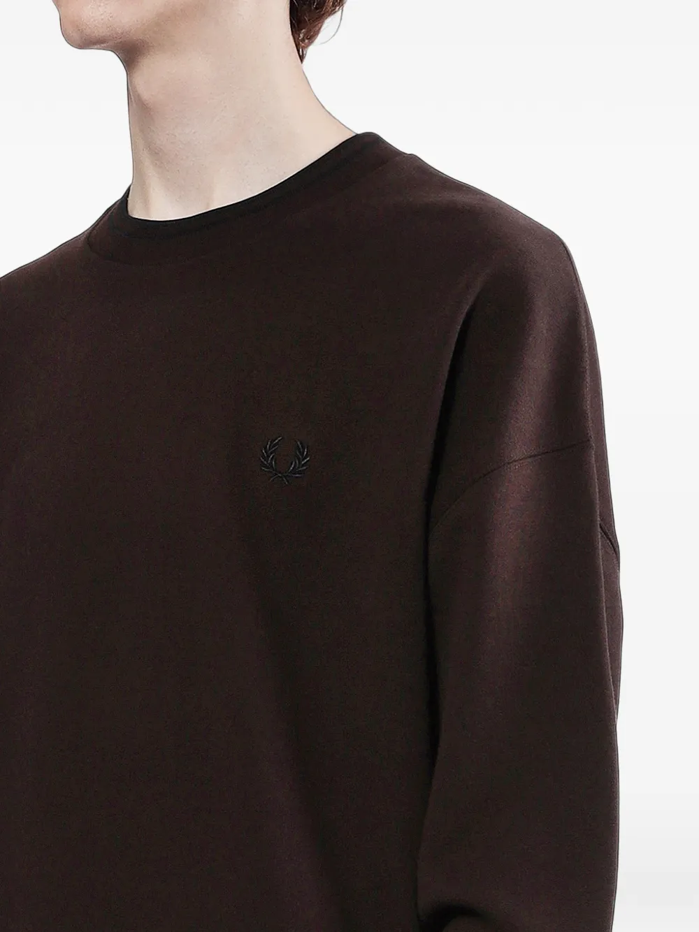 Fred Perry Laurel Wreath trui met borduurwerk Bruin