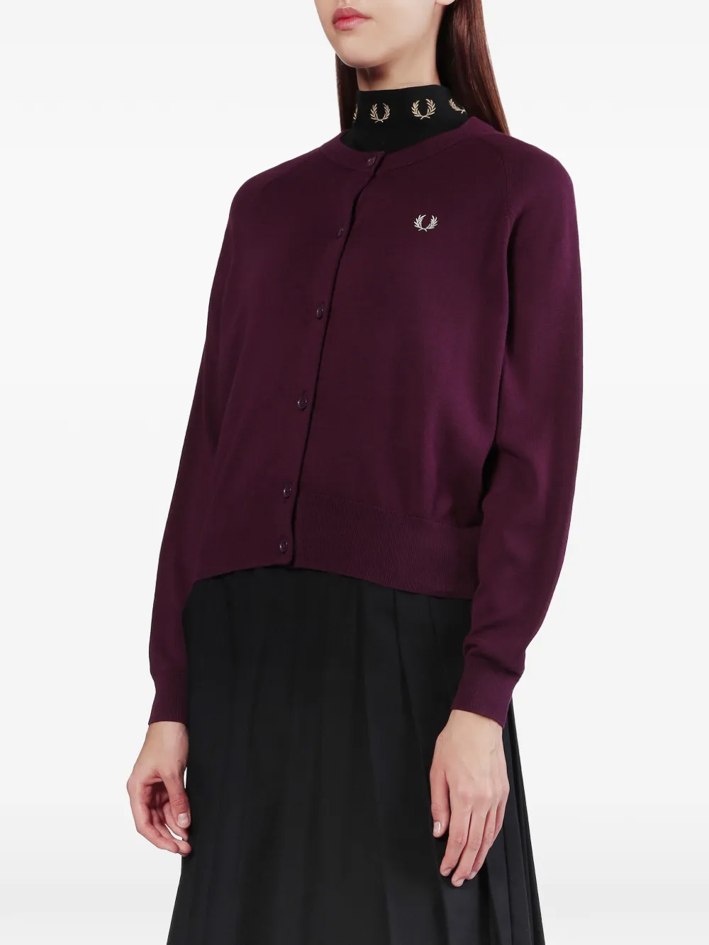Fred Perry Vest met raglan mouwen en geborduurd logo Paars