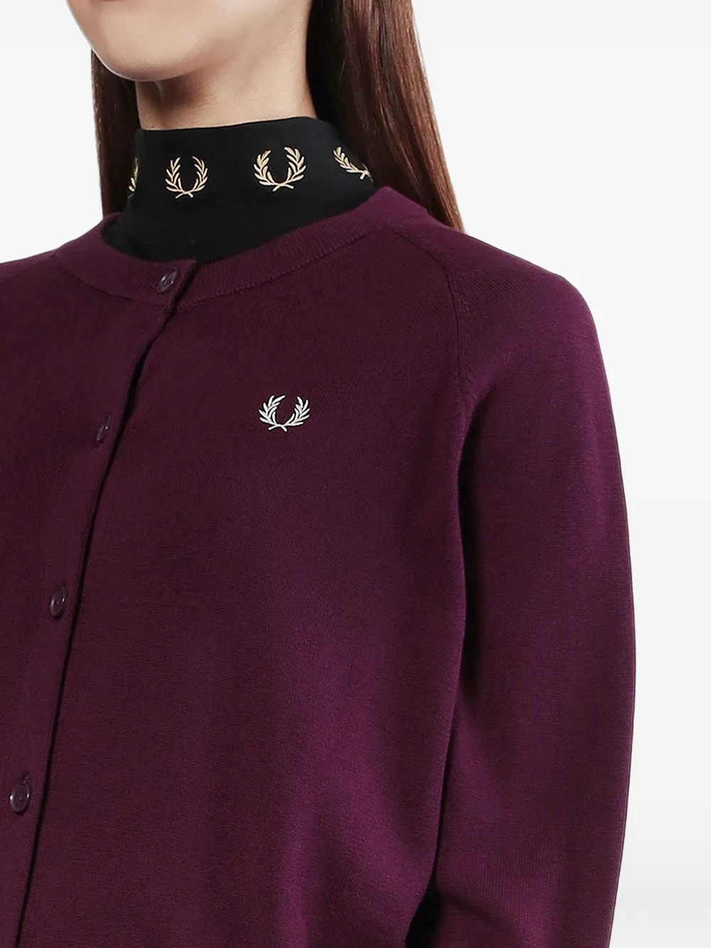 Fred Perry Vest met raglan mouwen en geborduurd logo Paars