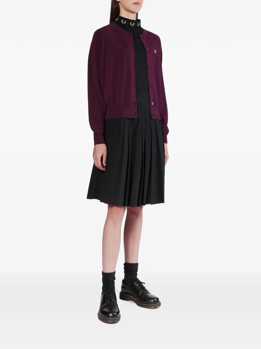 Fred Perry Vest met raglan mouwen en geborduurd logo Paars