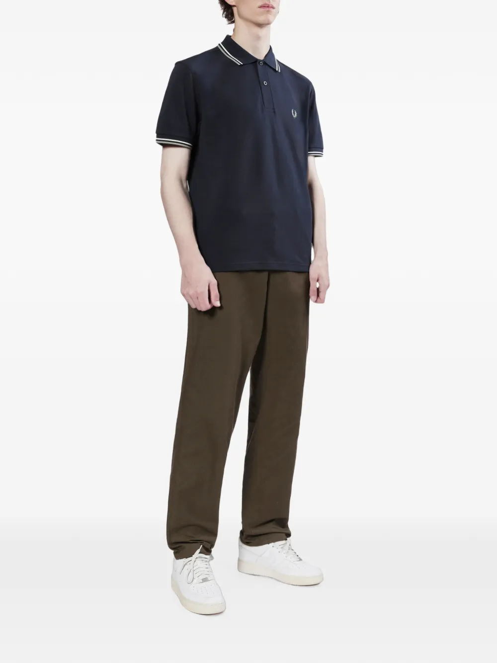 Fred Perry Piqué poloshirt Blauw