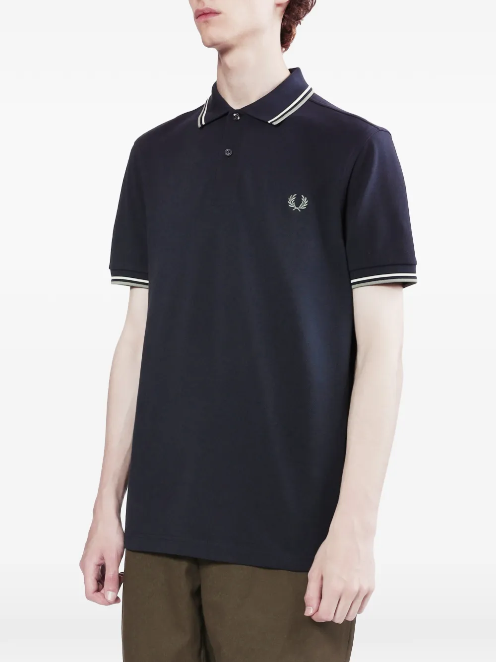 Fred Perry Piqué poloshirt Blauw