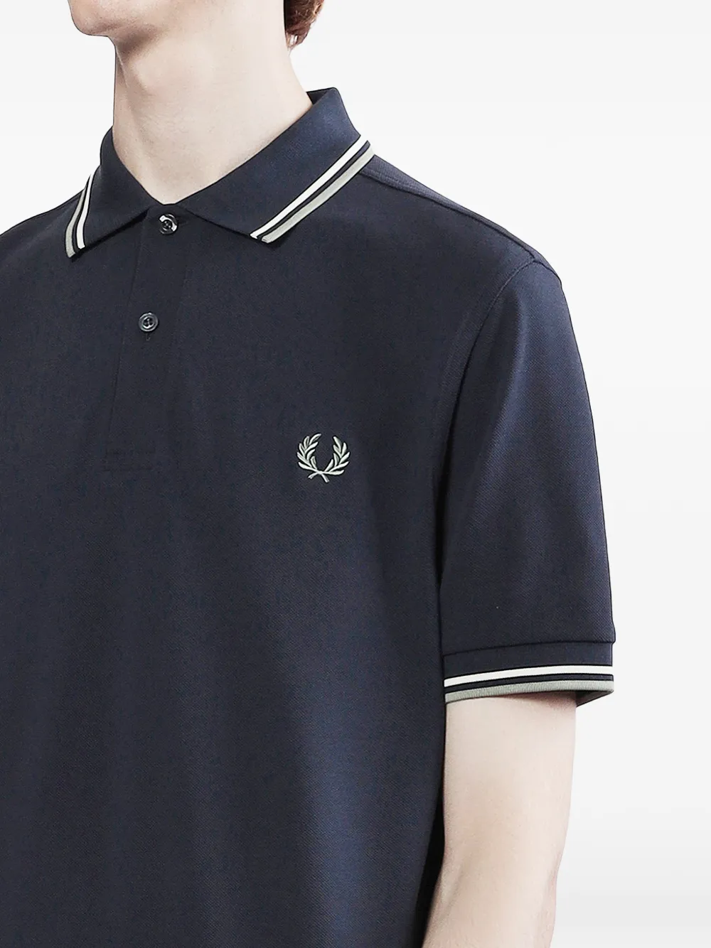 Fred Perry Piqué poloshirt Blauw