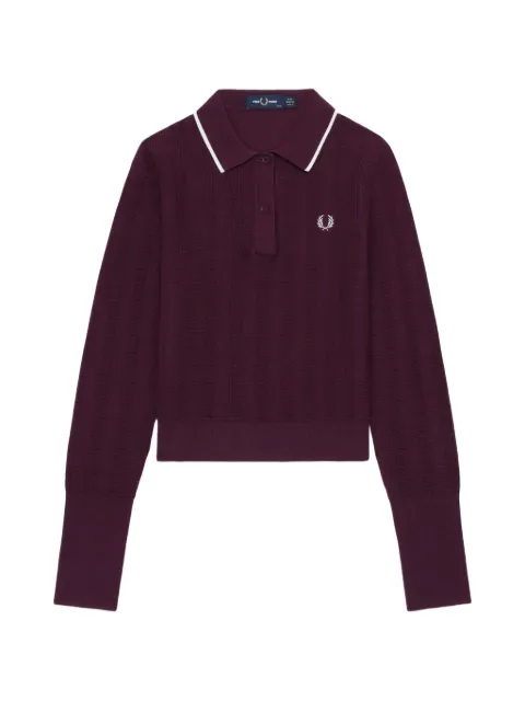 Fred Perry haut en maille gaufrée à bords contrastants