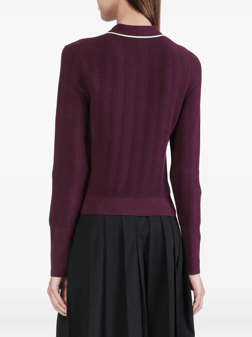 Fred Perry Wafelgebreide top met contrasterende afwerking Paars