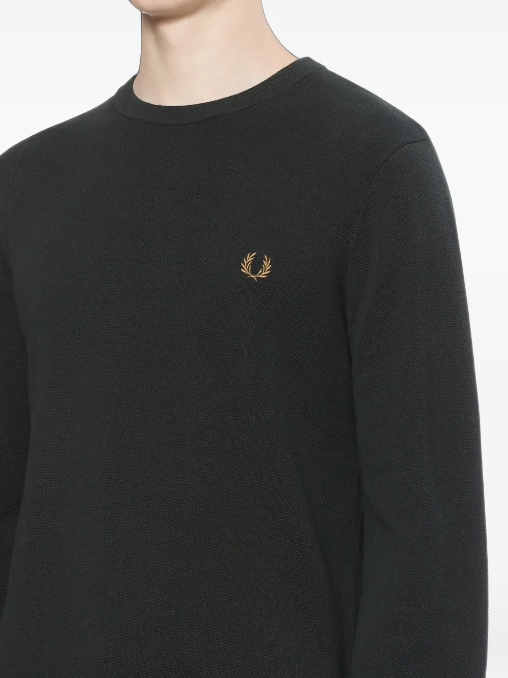 Fred Perry Trui met geborduurd logo Zwart