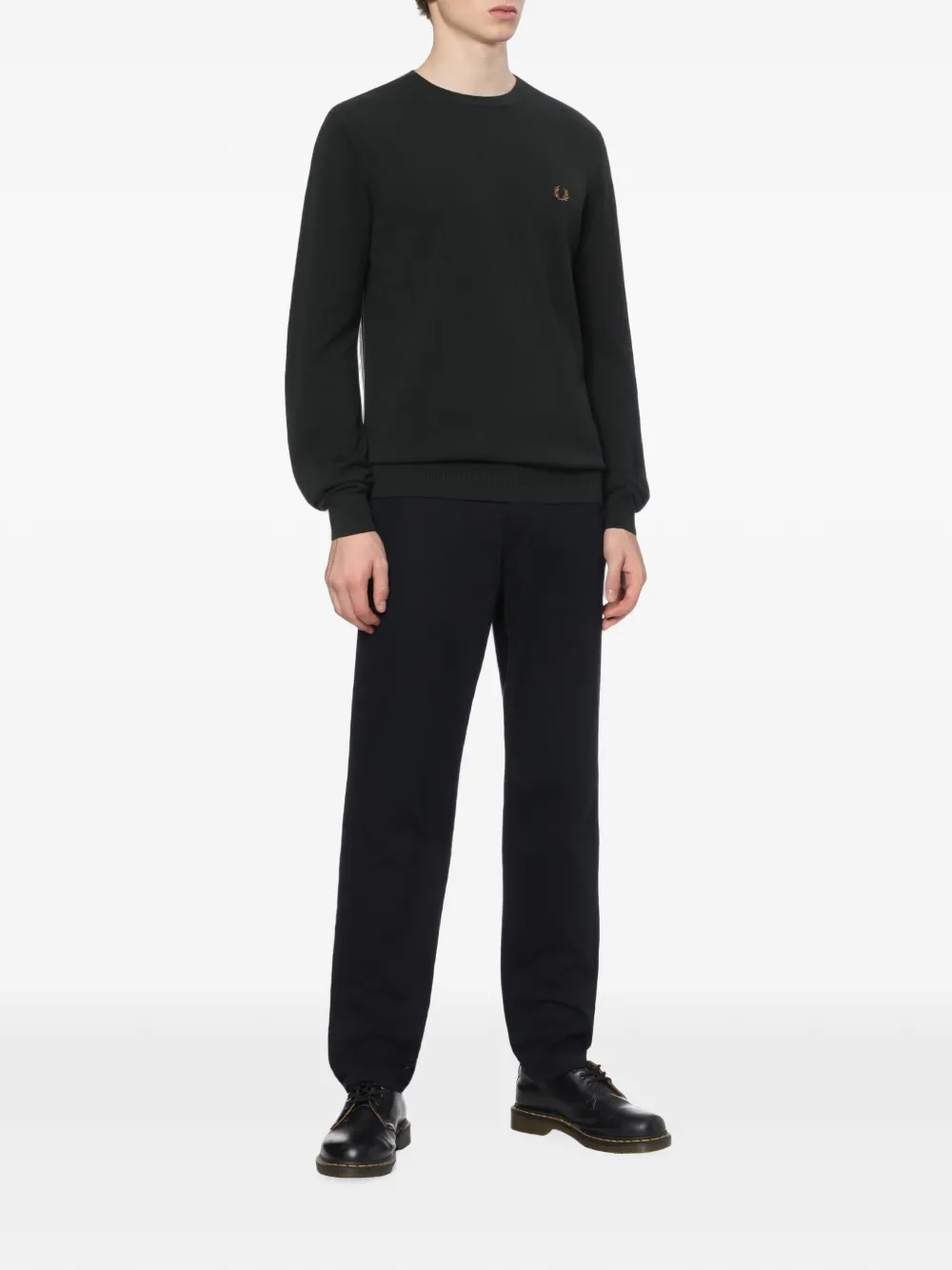 Fred Perry Trui met geborduurd logo Zwart